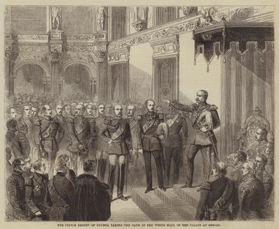 Le prince régent de Prusse prêtant serment dans la salle blanche du palais de Berlin - Gustave Janet