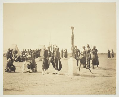 Le Drapeau levé du Régiment des Zouaves, Camp de Châlons, 1857 - Gustave Le Gray