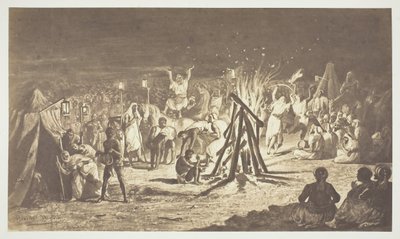Sans titre [Peinture des feux de camp au Camp de Chalons par Bénédict Masson], 1857 - Gustave Le Gray