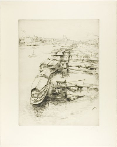 Barges à Auteuil - Gustave Leheutre