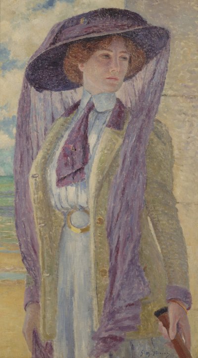 Femme au chapeau violet - Gustave Max Stevens