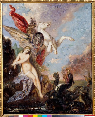 Andromède enchaînée à un rocher est délivrée par Persée - Gustave Moreau