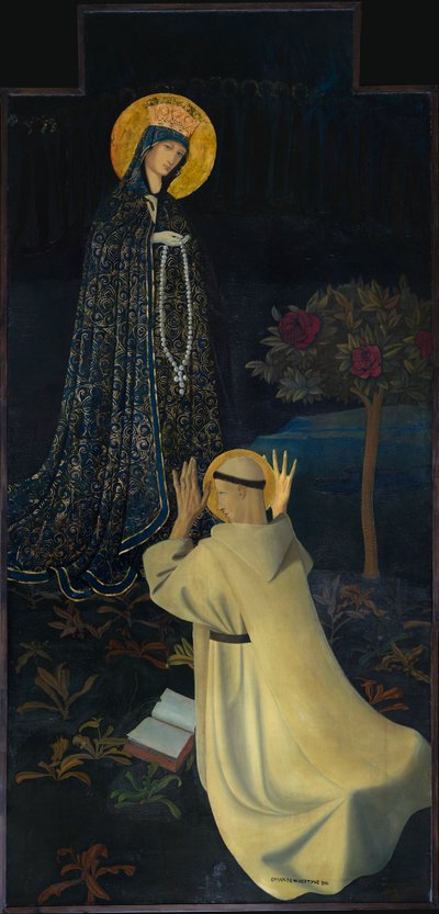 Église paroissiale (Parochiekerk Sint-Martinus). "Notre-Dame recevant le Rosaire de Saint Dominique". Gustave van de Woestijne. 1900. - Gustave Van de Woestyne