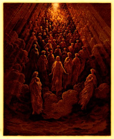Les anges dans la planète Mercure, illustration de The Dore Gallery, publié vers 1890 - Gustave after Dore