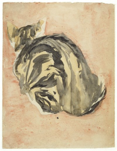 Chat écaille de tortue assis - Gwen John