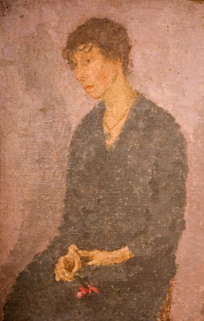 Femme tenant une fleur - Gwendolen Mary John
