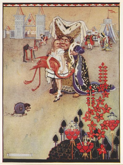 Alice et la Duchesse pendant le jeu de croquet - Gwynedd M. Hudson
