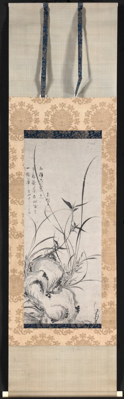 Roche, bambou et orchidées - Gyokuen Bonpō
