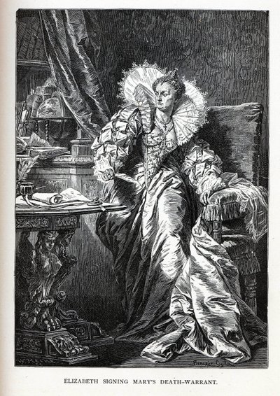 Élisabeth signant le mandat de mort de Marie, 1882 - Gyula Benczúr
