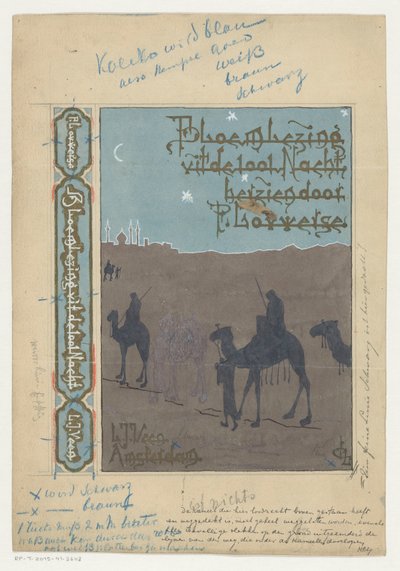 Conception de couverture pour : Pieter Louwerse, Anthologie des Mille et Une Nuits, 1910 - H.C. Louwerse (signed by artist)