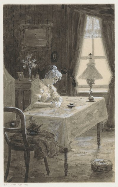 Mimi écrit une lettre - H.C. Louwerse (signed by artist)
