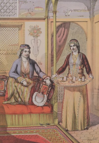 Dames arméniennes à la maison, gravé par Charles Parsons, 1862 - H.J. van Lennep