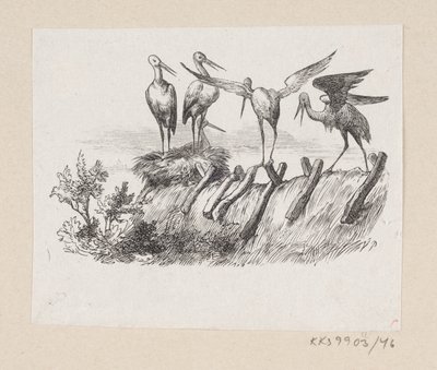Illustration pour "Les Cigognes" dans H.C. Andersen, "Contes et Histoires", Tome 1 - H.P. Hansen