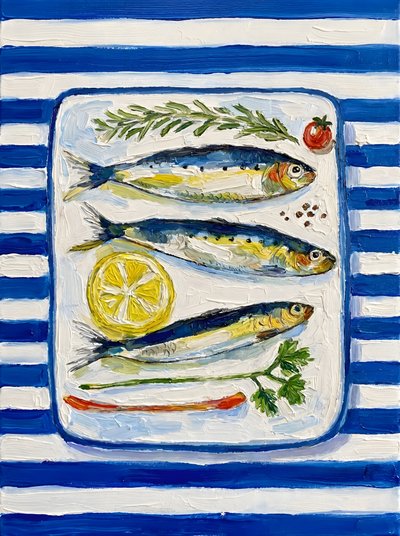 Sardines fraîches à rayures bleues - HUGO