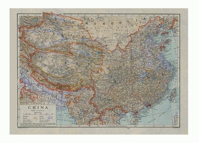 Carte de la Chine, c1910 - HW Cribb