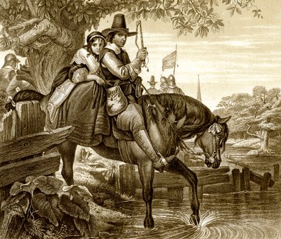 Charles II déguisé aidé dans sa fuite par Jane Lane, 1651, 19ème siècle - H. Bourne