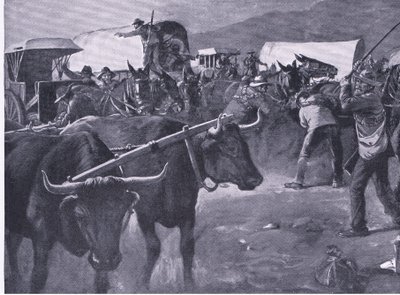Un attelage précipité, illustration de Après Pretoria : La Guerre de guérilla - H. Dixon
