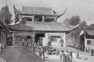 Une bibliothèque publique chinoise (lithographie) - H. M. (after) Burton