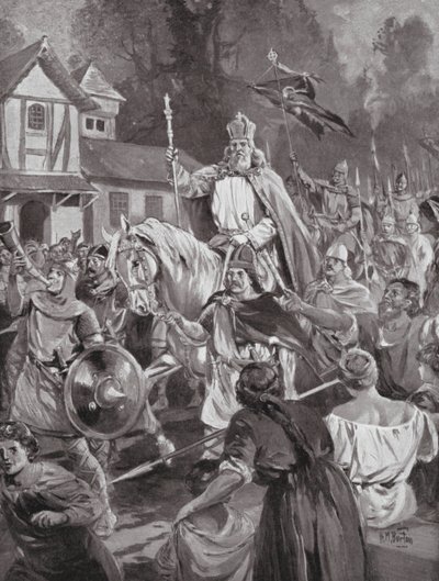 Charlemagne retournant à Bruxelles, son siège de campagne - H. M. (after) Burton