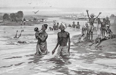 Les victimes de la famine se noient dans la Jamna - H. M. (after) Burton