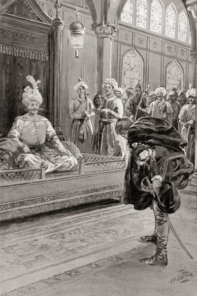 Sir Anthony Shirley visitant la cour de Shah Abbas le Grand, Perse en 1599, de l