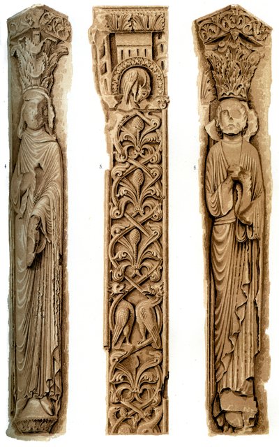 Décoration extérieure de la cathédrale du Mans, Le Mans, France, XVe siècle, 1849 - H. Moulin