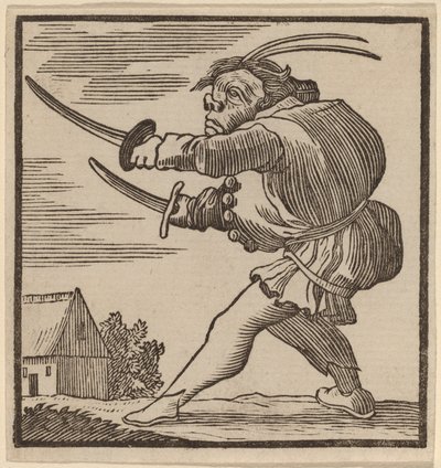Bossu Brandissant Deux Épées - H. Numan after Jacques Callot