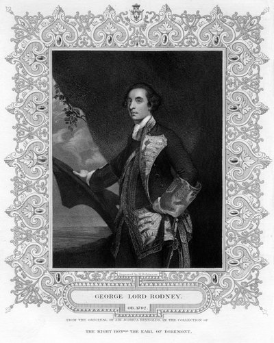 Amiral George Brydges Rodney 1719-1792, 1er baron Rodney, 19e siècle - H. Robinson
