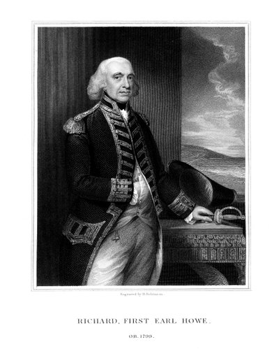 Richard Howe, 1er comte Howe, amiral britannique, 1832 - H. Robinson