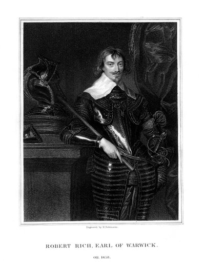 Robert Rich, 2ème comte de Warwick, administrateur colonial anglais, 1827 - H. Robinson