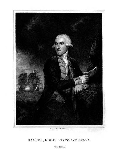 Samuel Hood, 1er vicomte Hood, amiral britannique, 1831 - H. Robinson