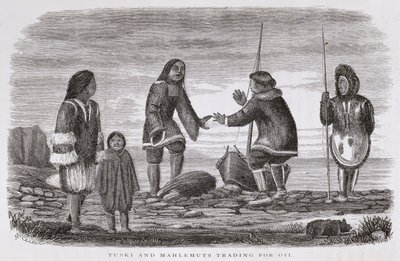 Tuski et Mahlemuts échangeant de l