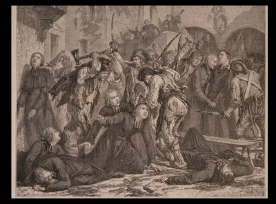 Le Massacre des prêtres en septembre 1792, gravé par Charles Maurand - H. de la Charlerie