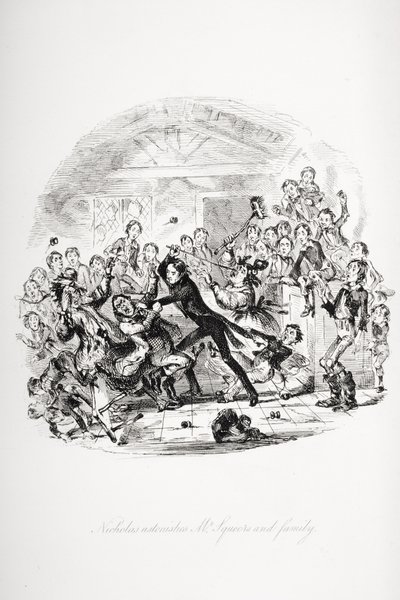 Illustration pour Nicholas Nickleby de Charles Dickens - Hablot Knight (1815 92) Browne