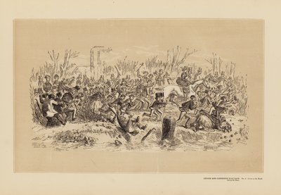 Course de bateaux Oxford et Cambridge, n° 4, Une course sur les berges pendant la course - Hablot Knight (1815 92) Browne