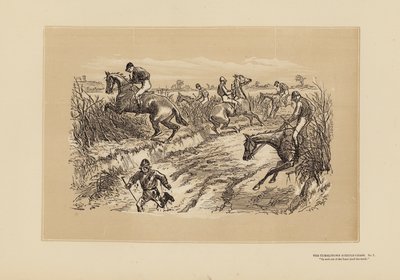 La course de steeple de Tumbletown, n°7, Le Chemin (gravure) - Hablot Knight (1815 92) Browne