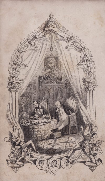 Samuel Pickwick et Alfred Jingle, illustration du roman Les Papiers posthumes du Pickwick Club de Charles Dickens - after Hablot Knight Browne