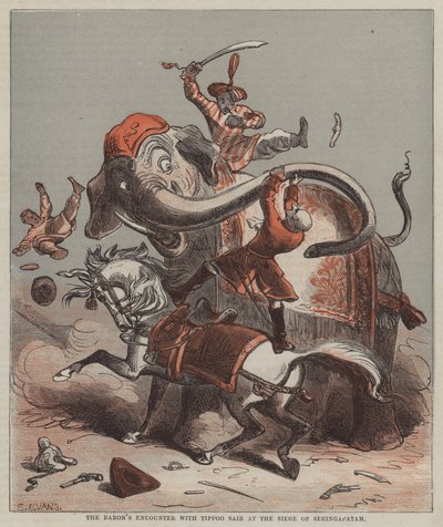 La rencontre du baron avec Tippoo Saib au siège de Seringapatam - after Hablot Knight Browne
