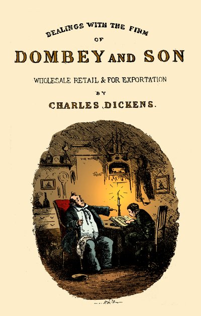 Dombey et Fils de Charles Dickens. Page de titre - Hablot Knight Browne