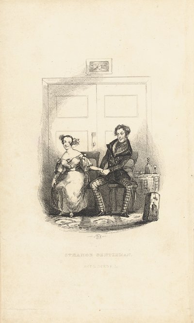 Frontispice de The Strange Gentleman: A Comic Burletta, par Charles Dickens (1812-70) - Hablot Knight Browne