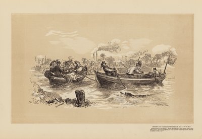 Course de bateaux Oxford et Cambridge, n° 2, Sur la rivière - Hablot Knight (1815 92) Browne