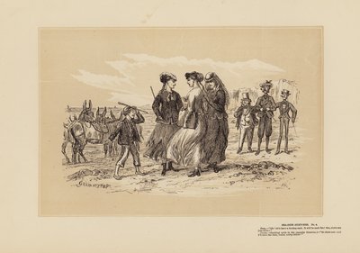 Croquis de bord de mer, n° 4, Les trois ânes - Hablot Knight (1815 92) Browne