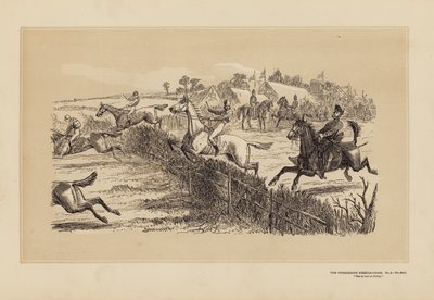 La course de steeple de Tumbletown, No 2, Le départ (gravure) - Hablot Knight (1815 92) Browne