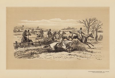 La course de steeple de Tumbletown, n° 5, Une bousculade (gravure) - Hablot Knight (1815 92) Browne