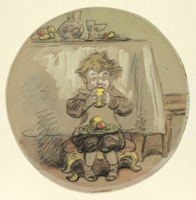 Garçon mangeant un fruit - Hablot Knight Browne