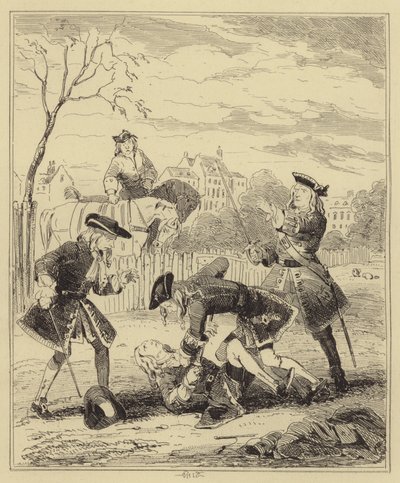Duel entre Lord Mahon et le duc de Hamilton - Hablot Knight Browne