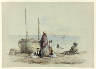 Famille sur une plage - Hablot Knight Browne