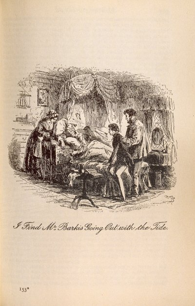 Je trouve M. Barkis sortant avec la marée, de David Copperfield par Charles Dickens (1812-70) - Hablot Knight Browne