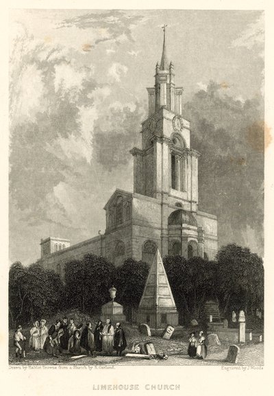 Église de Limehouse ; Église Sainte-Anne, Limehouse, Londres - Hablot Knight Browne