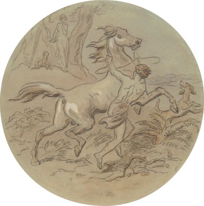 Un des dix-huit dessins pour une série de planches illustrant Vénus et Adonis - Hablot Knight Browne